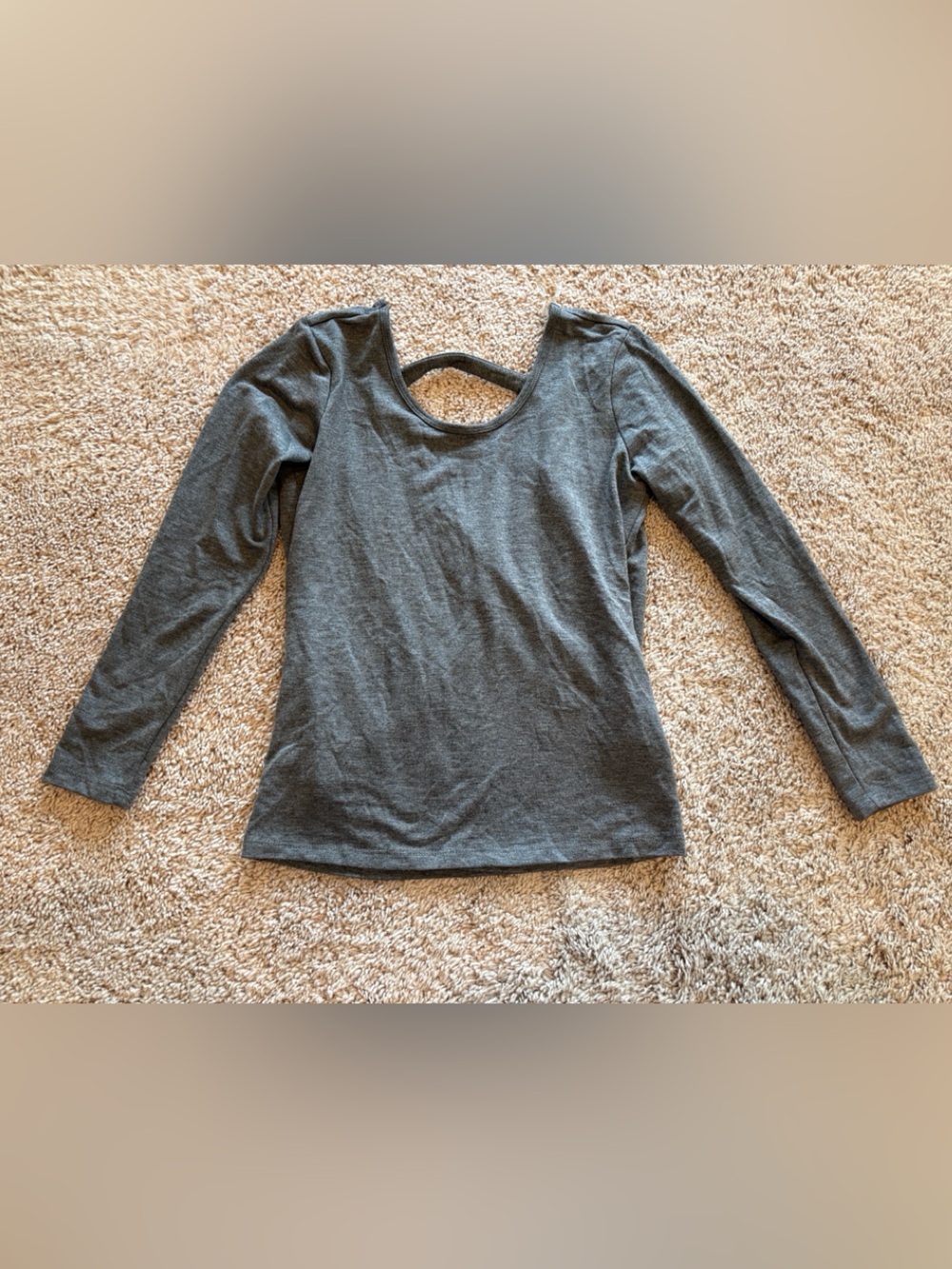 LAST CHANCE! Women's Long Sleeve Crewneck Top - Charcoal Gray